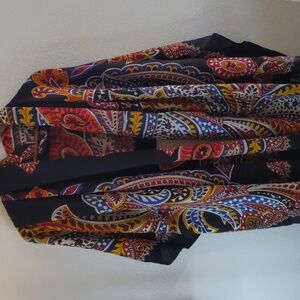 Dana Xu 100% Wool Pashmina Colorful Paisley Scarf Shawl East Europ Design NWT